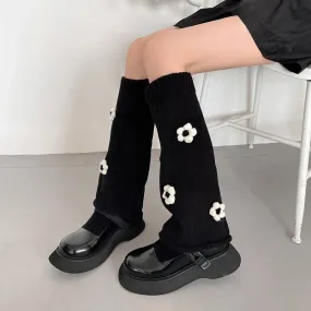 Knit flowers y2k leg warmers