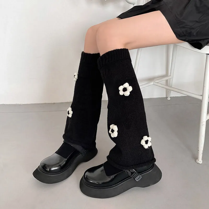 Knit flowers y2k leg warmers