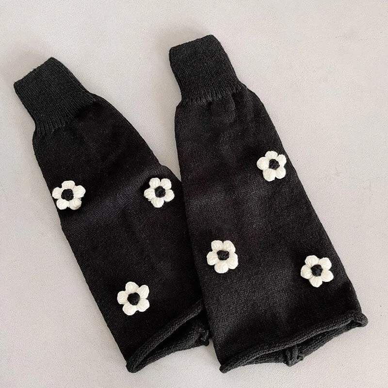 Knit flowers y2k leg warmers