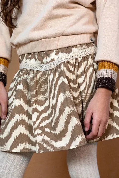 Like Flo Fine Twill Skirt With Aop Zebra