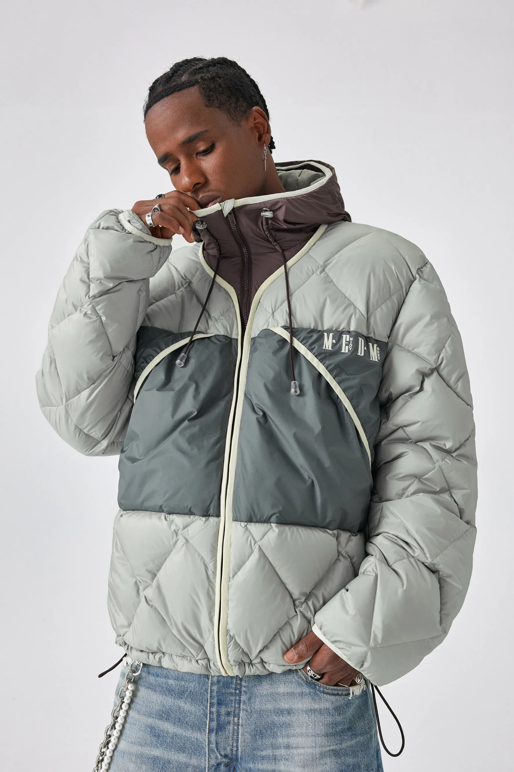 MEDM QUILTED HOODED JACKET