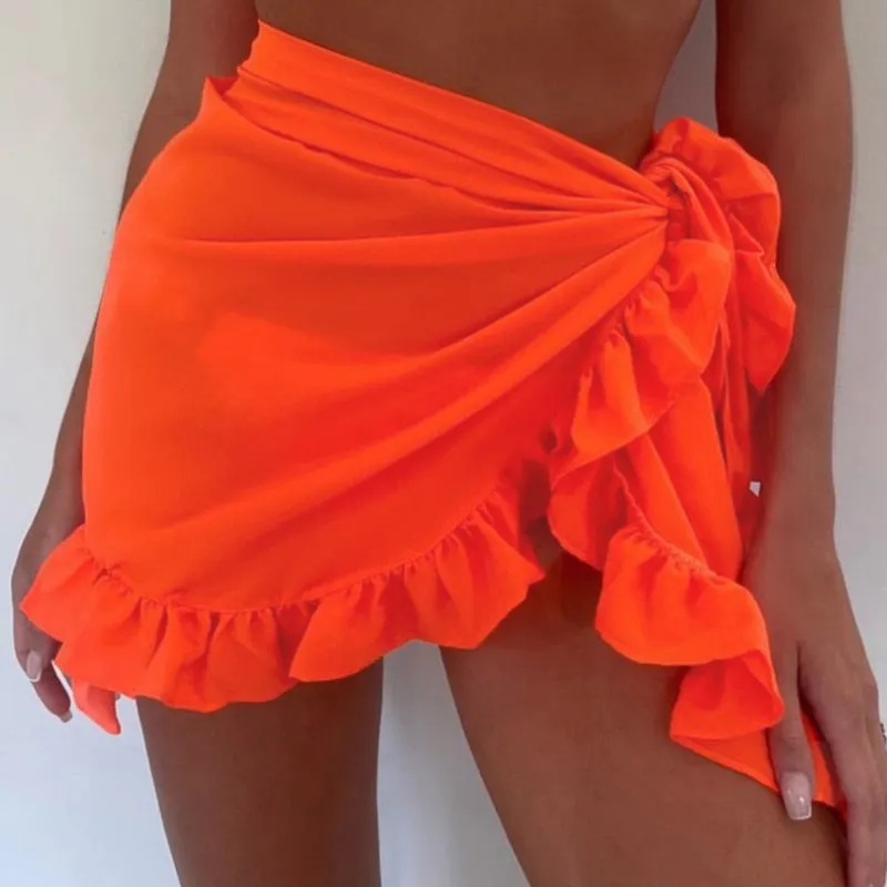 Mesh Mini Ruffle Skirt
