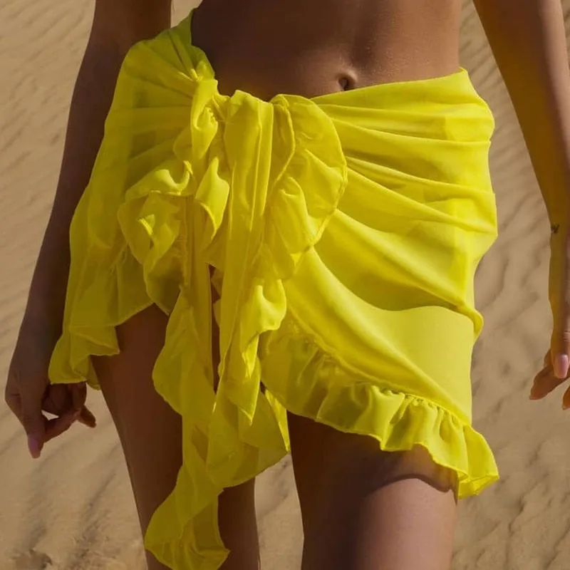 Mesh Mini Ruffle Skirt