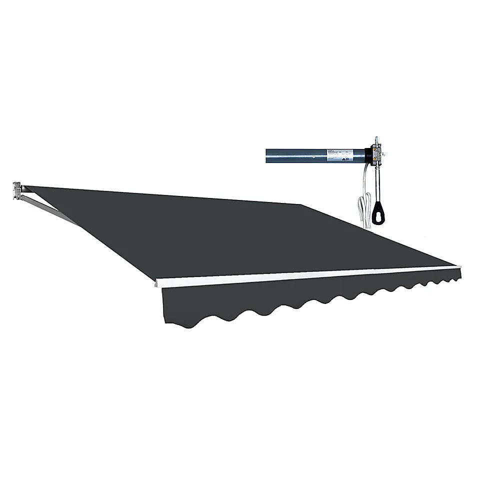 Motorised UV-resistant Folding Arm Awning Canopy 3x2.5m Grey
