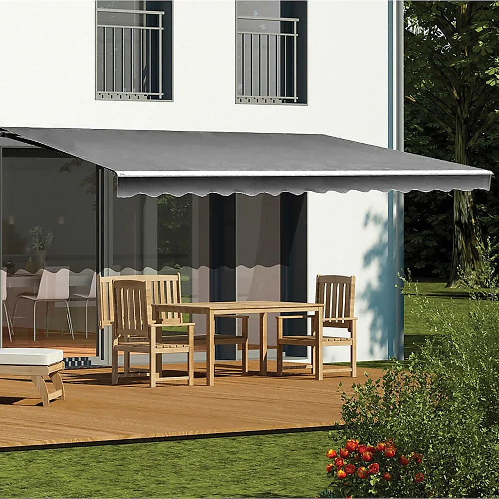Motorised UV-resistant Folding Arm Awning Canopy 3x2.5m Grey