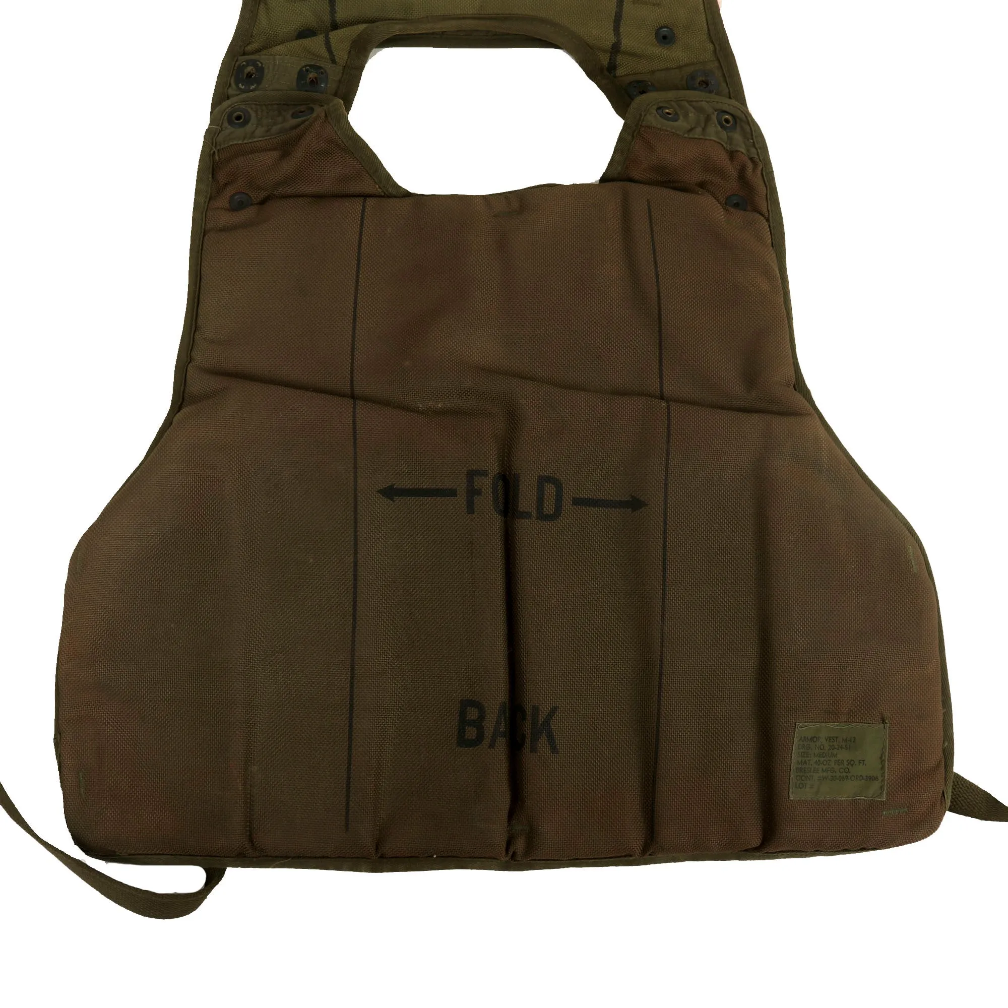 Original U.S. Korean War M12 Body Armor - Two Pieces Manufactured by Breslee & Artistic Furniture Manufacturing Company