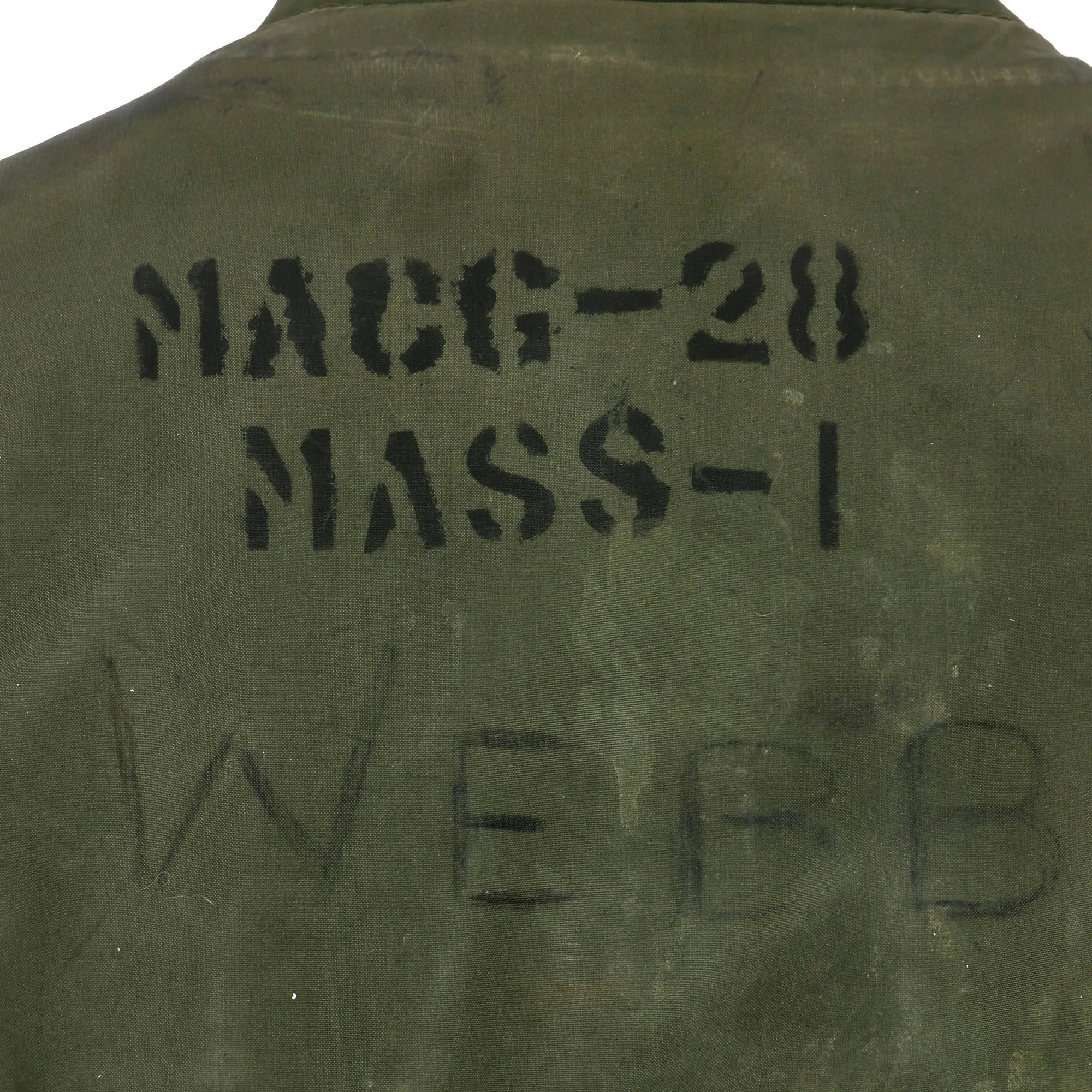Original U.S. Vietnam War U.S.M.C. M-1955 Flak Body Armor Vest Unit Marked For Marine Air Control Group, Marine Air Support Squadron 1 - Size Medium