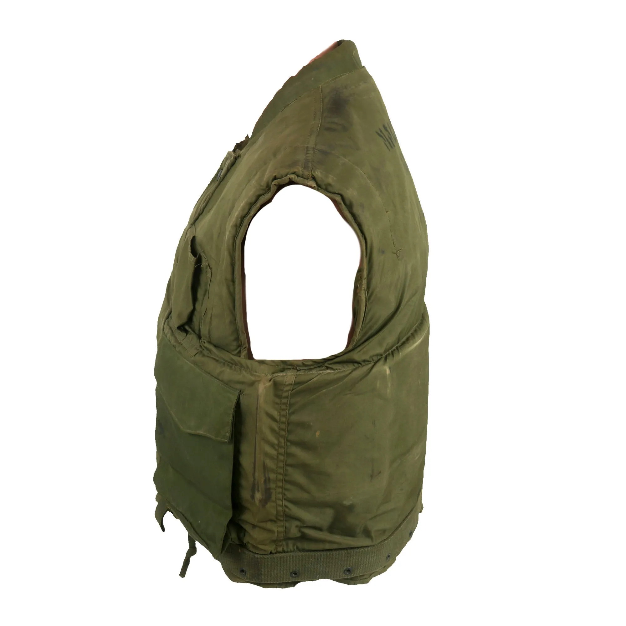 Original U.S. Vietnam War U.S.M.C. M-1955 Flak Body Armor Vest Unit Marked For Marine Air Control Group, Marine Air Support Squadron 1 - Size Medium