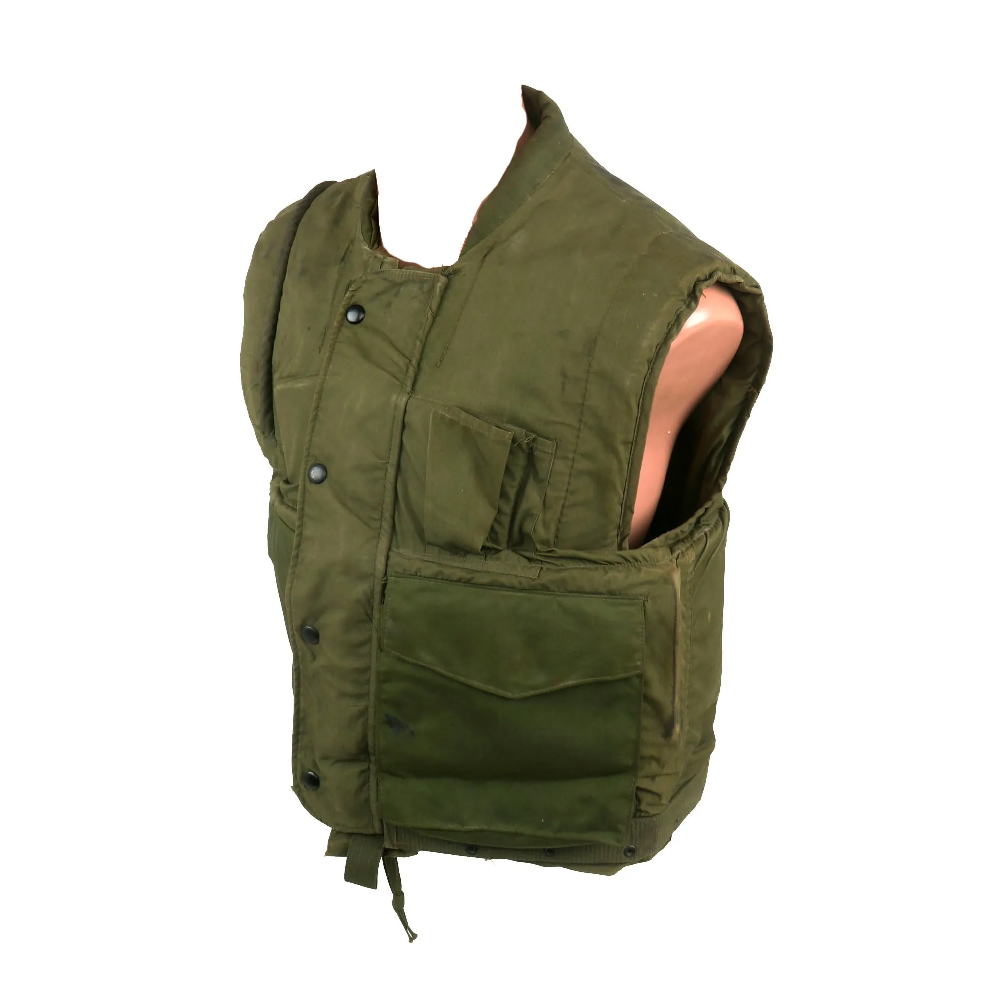 Original U.S. Vietnam War U.S.M.C. M-1955 Flak Body Armor Vest Unit Marked For Marine Air Control Group, Marine Air Support Squadron 1 - Size Medium