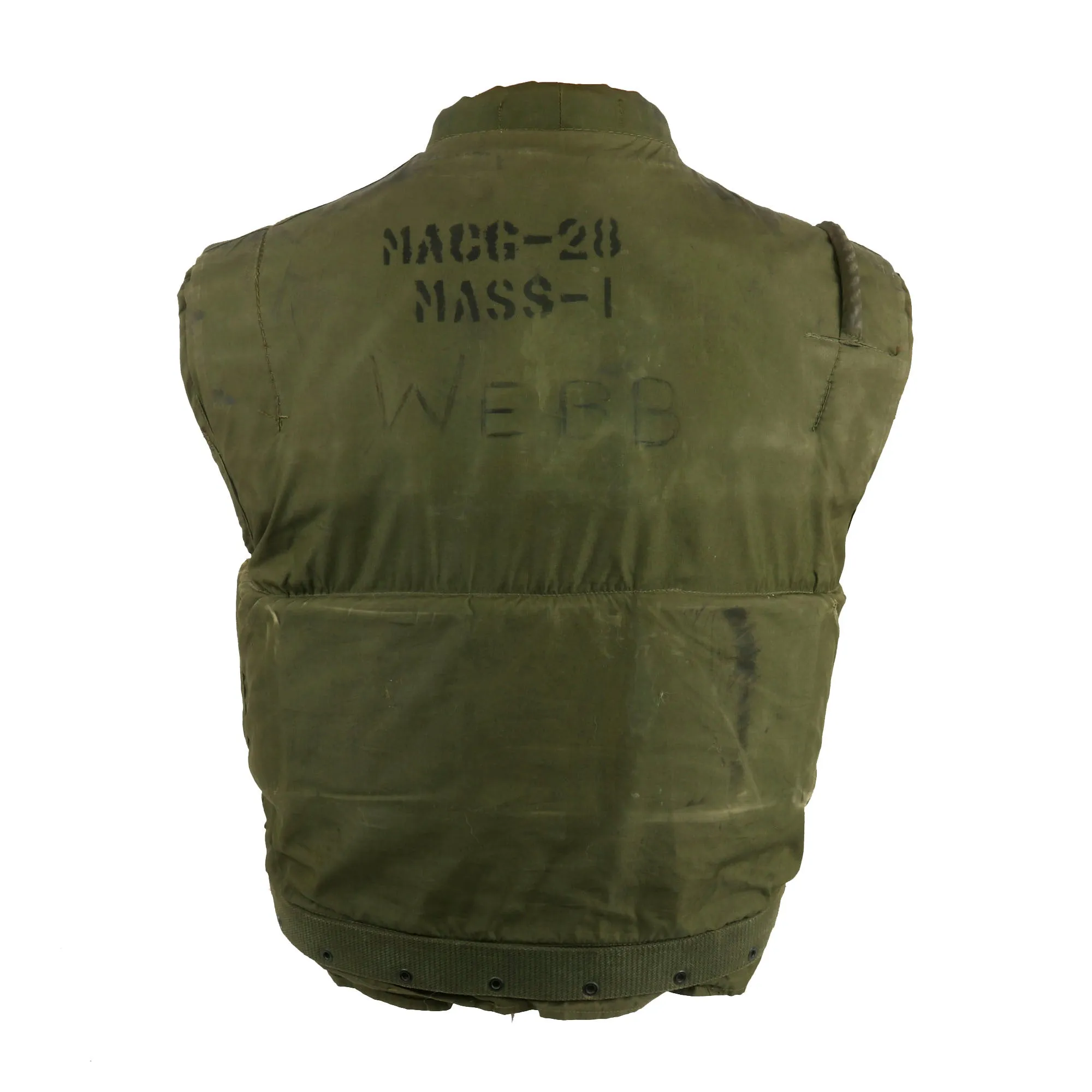 Original U.S. Vietnam War U.S.M.C. M-1955 Flak Body Armor Vest Unit Marked For Marine Air Control Group, Marine Air Support Squadron 1 - Size Medium
