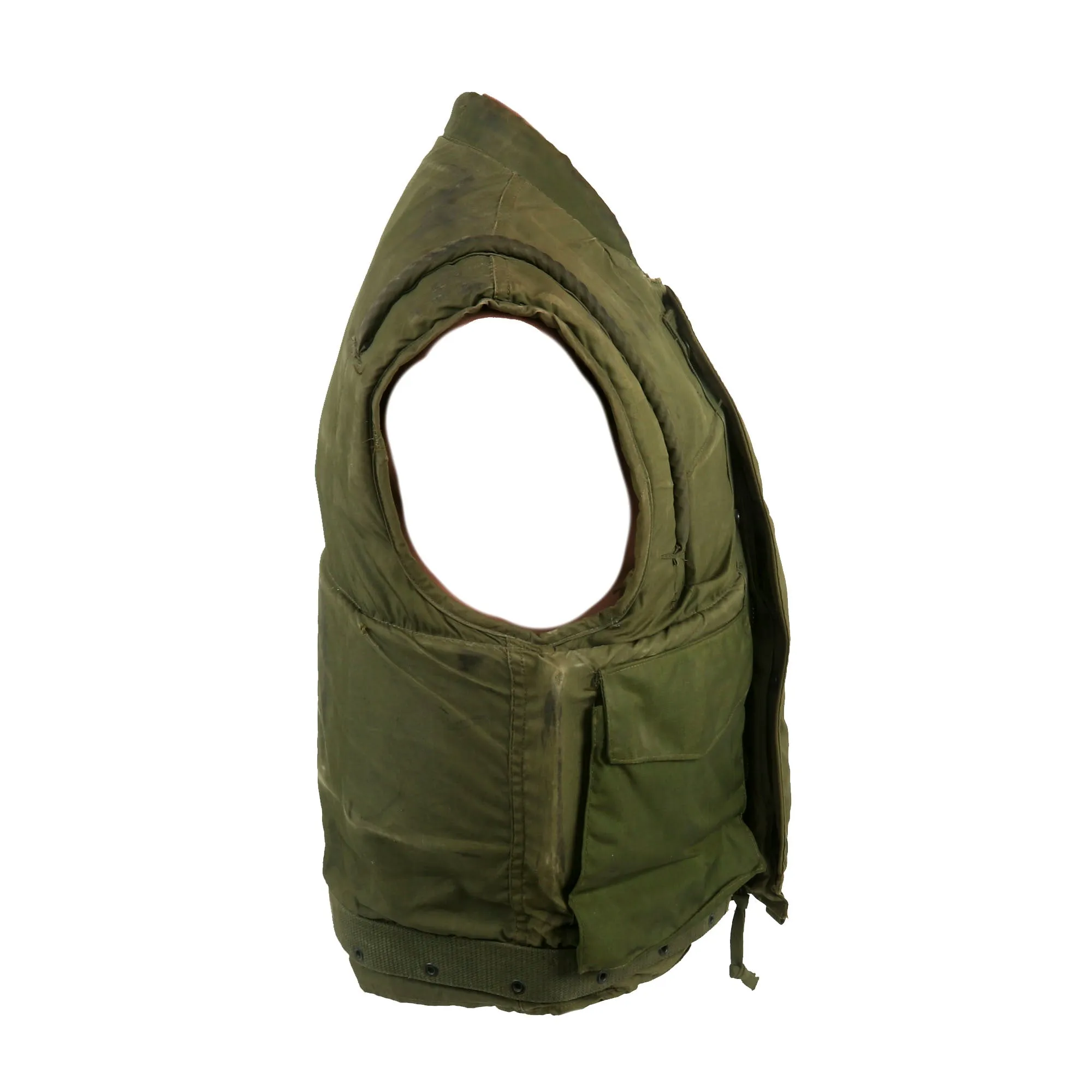 Original U.S. Vietnam War U.S.M.C. M-1955 Flak Body Armor Vest Unit Marked For Marine Air Control Group, Marine Air Support Squadron 1 - Size Medium