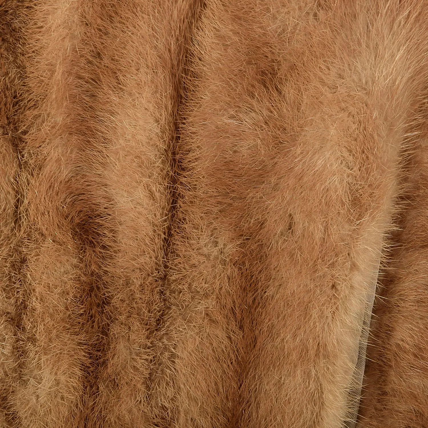 OSFM 1950s Caramel Mink Wrap Winter Stole Shawl Collar Cape Real Fur