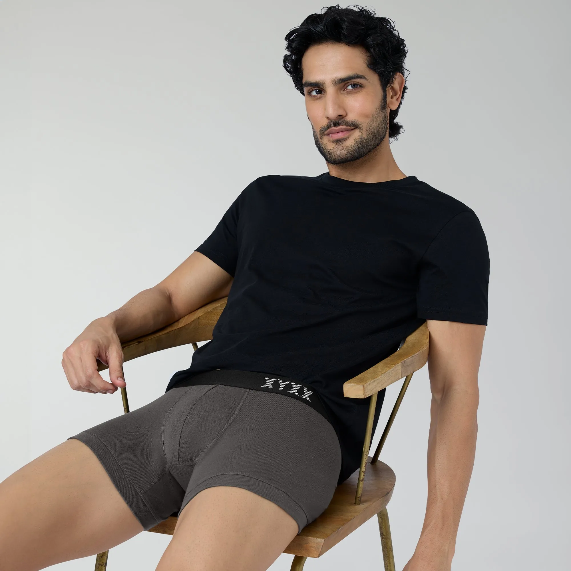 Pace Cotton Rib Trunks Charcoal Grey