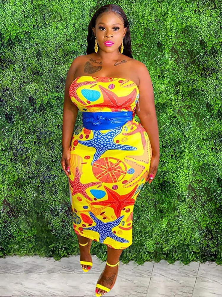 Plus Size 2 Piece Strapless Tube Dresses   Open Front Cardigan