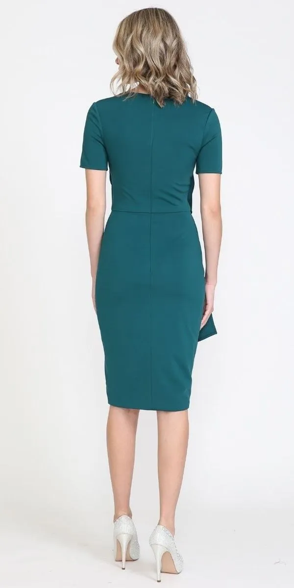Poly USA 8524 Knee Length Short Sleeve Cocktail Dress