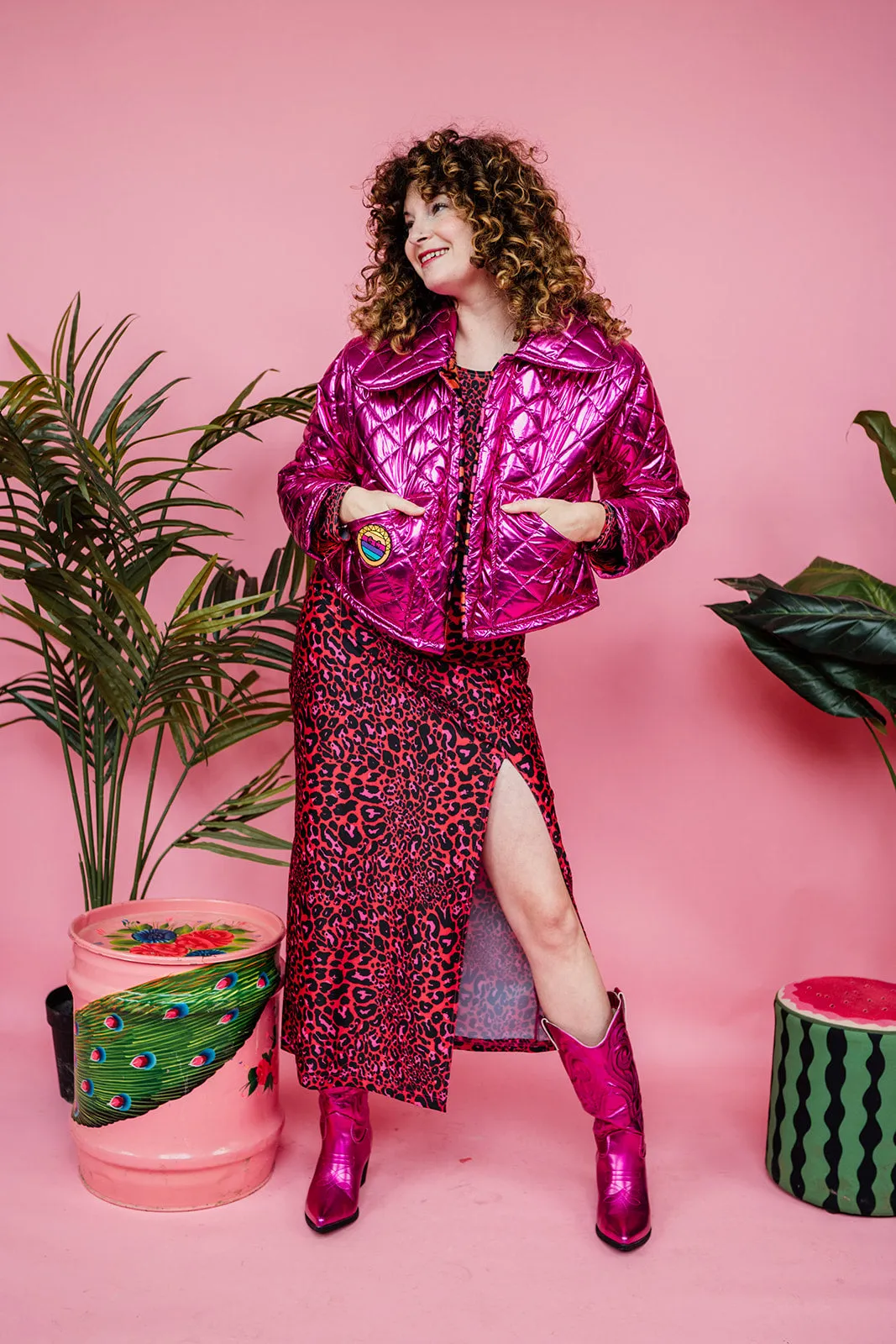 Reversible Puffer Jacket in Pink
