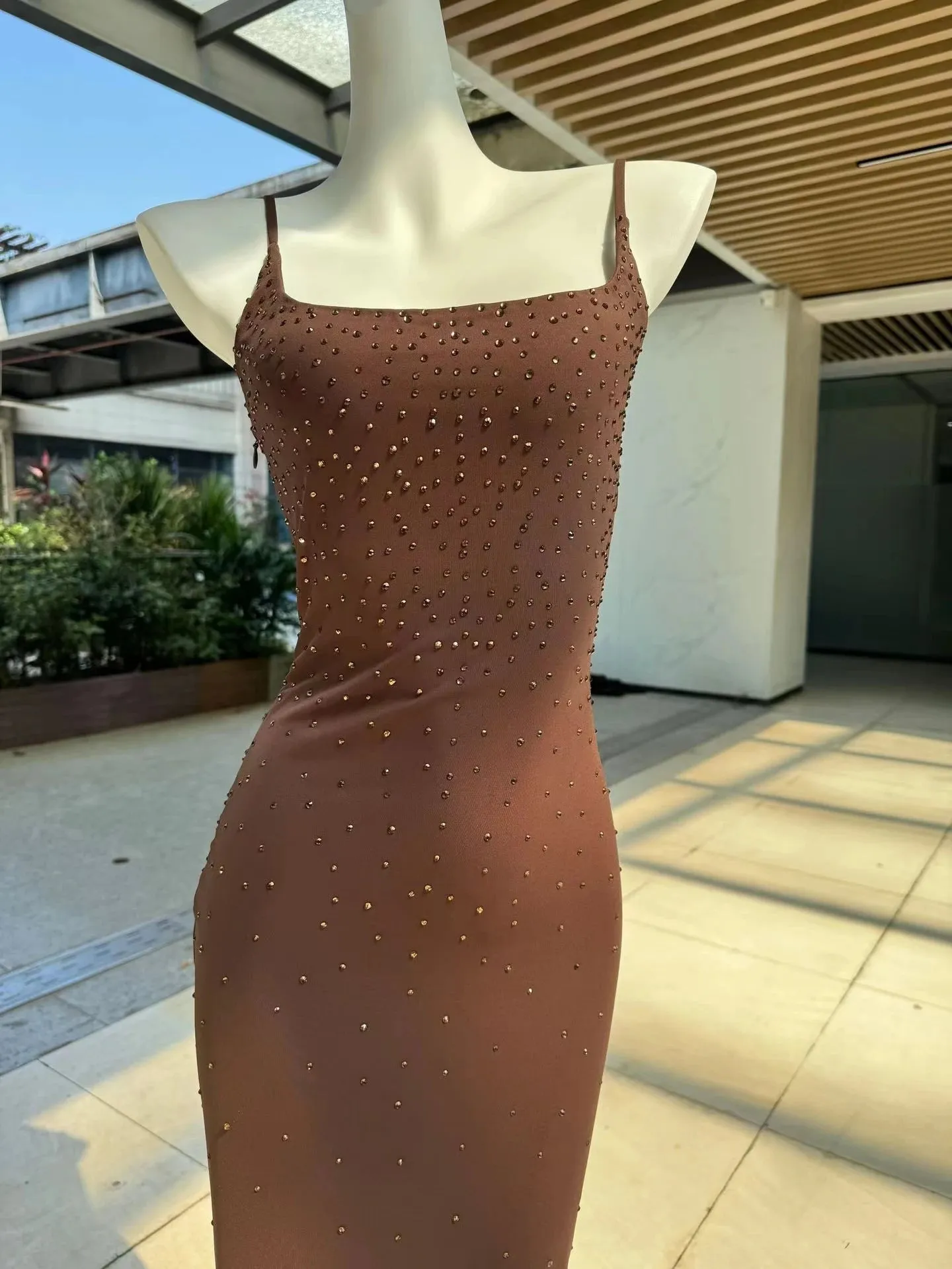 Sexy flash diamond black halter Womens dresses y2k Spice Girl style Slim package hip temperament long dress 2024 spring new