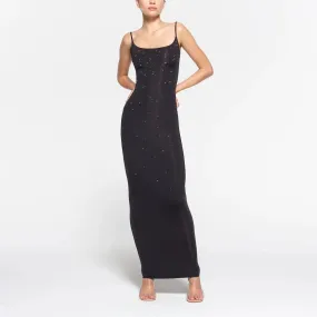 Sexy flash diamond black halter Womens dresses y2k Spice Girl style Slim package hip temperament long dress 2024 spring new