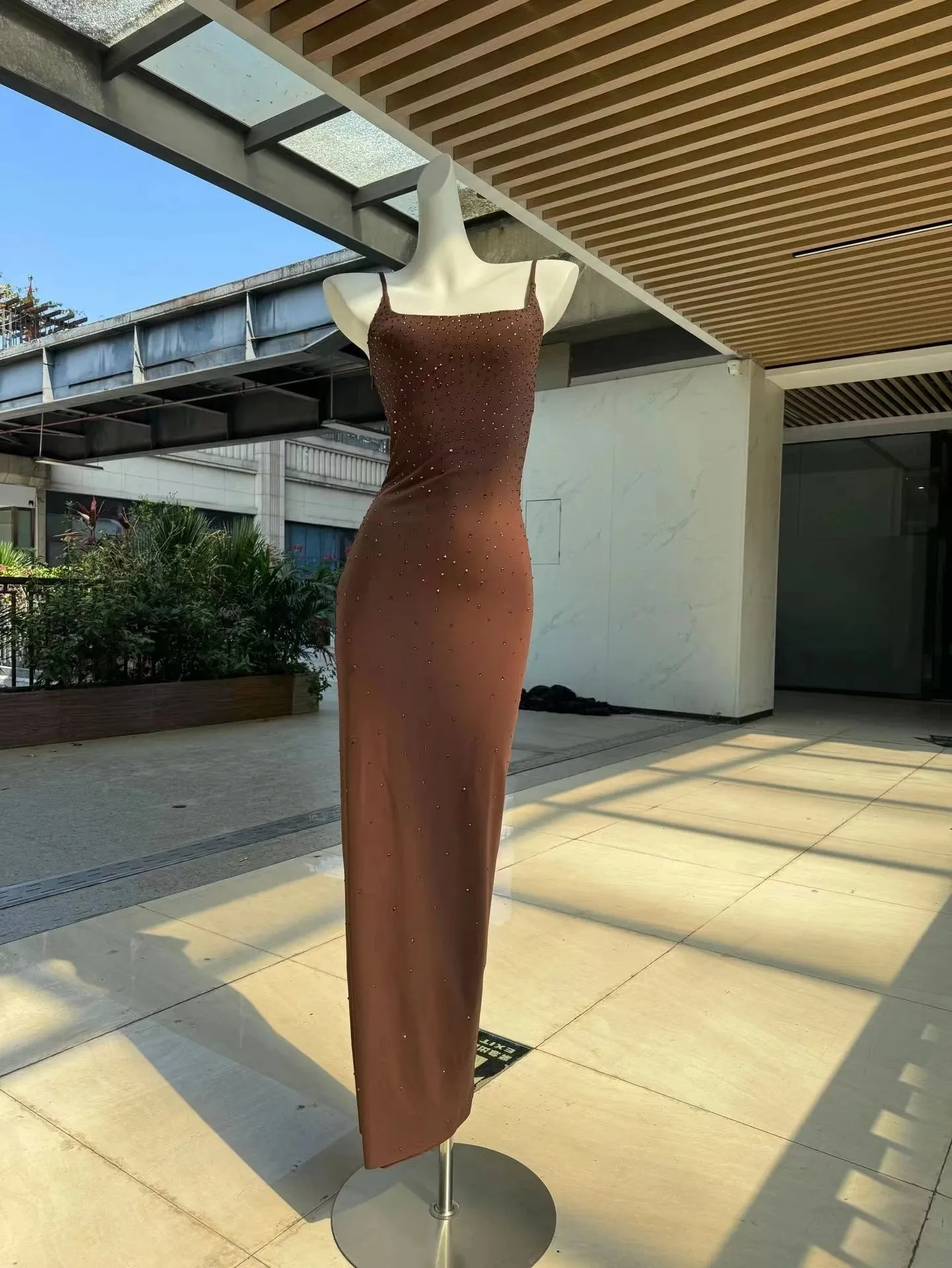 Sexy flash diamond black halter Womens dresses y2k Spice Girl style Slim package hip temperament long dress 2024 spring new