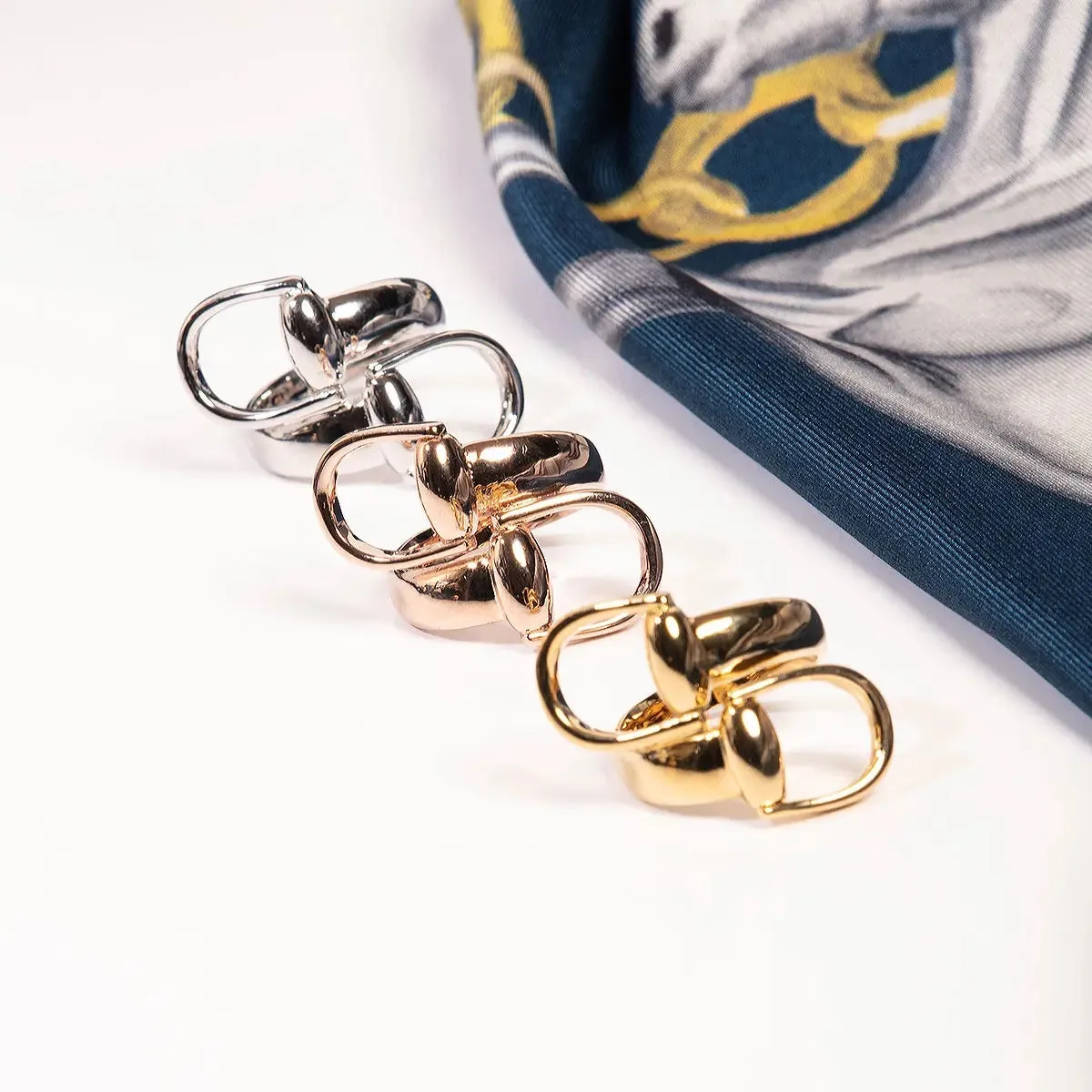 Snaffle Scarf Ring Rose Gold Finish