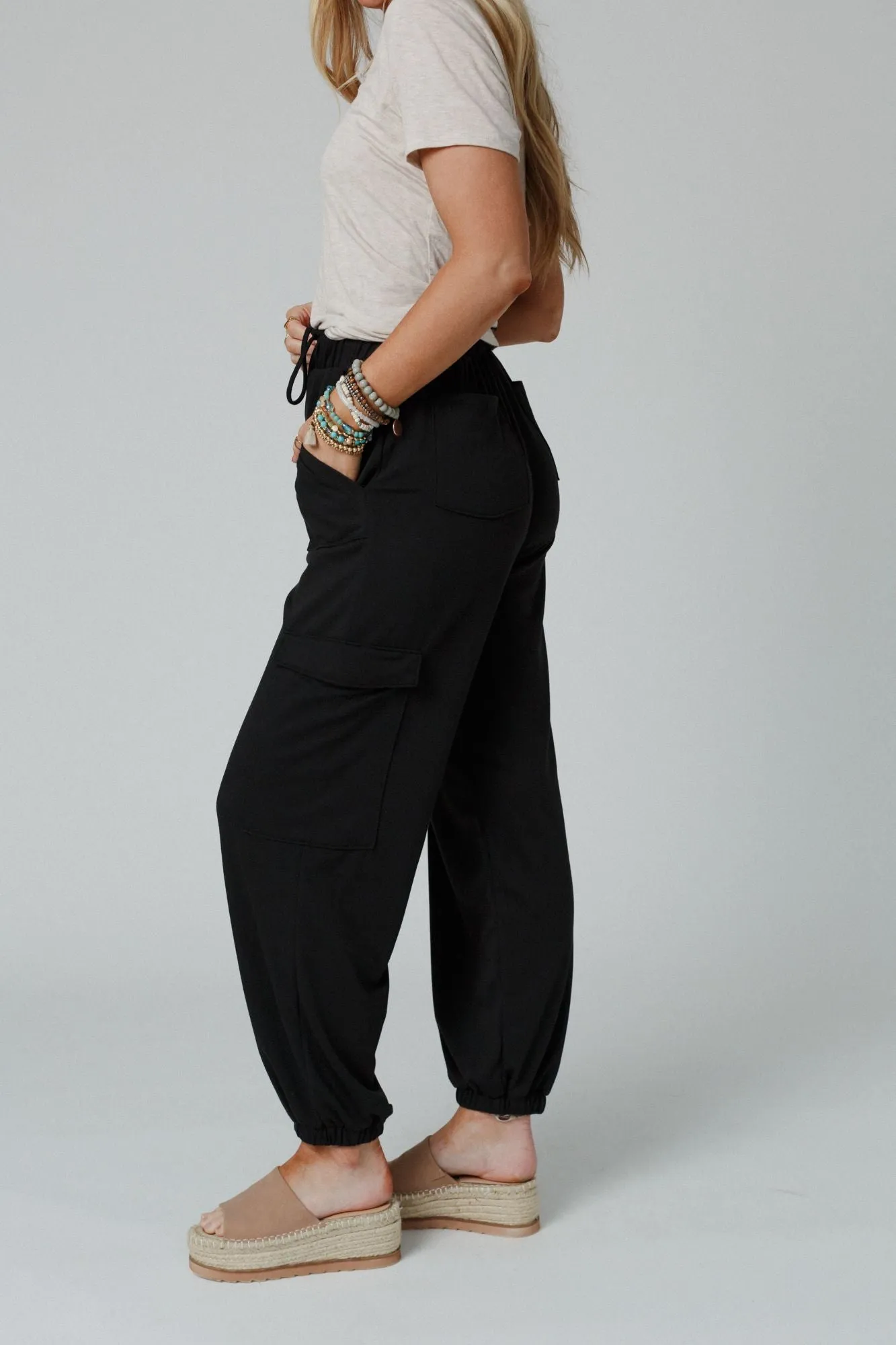 The Nest Easy Mornings Cinched Pants - Black