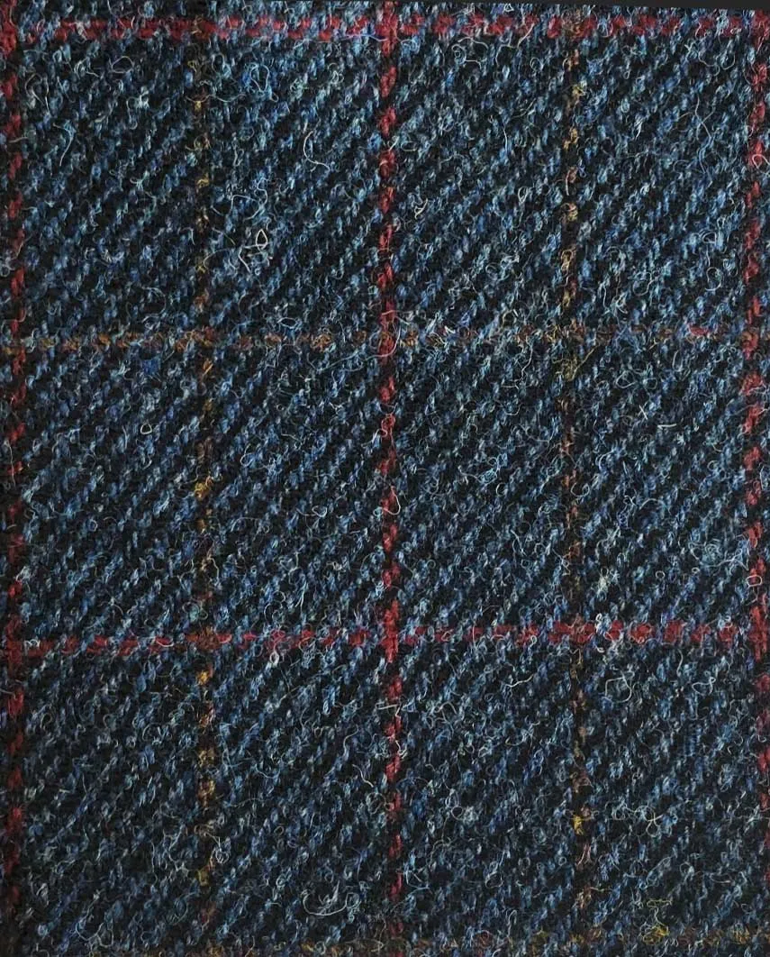Wales tweed vest, Harris Tweed, scottish blue check
