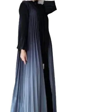 Wrinkled Trench Coat for Women in Autumn , New Fashion Print Gradient Color Flared Sleeves, Cardigan Long Style