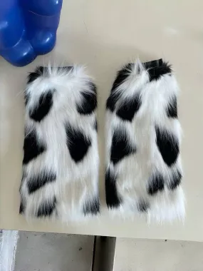 Y2k faux fur leg warmers