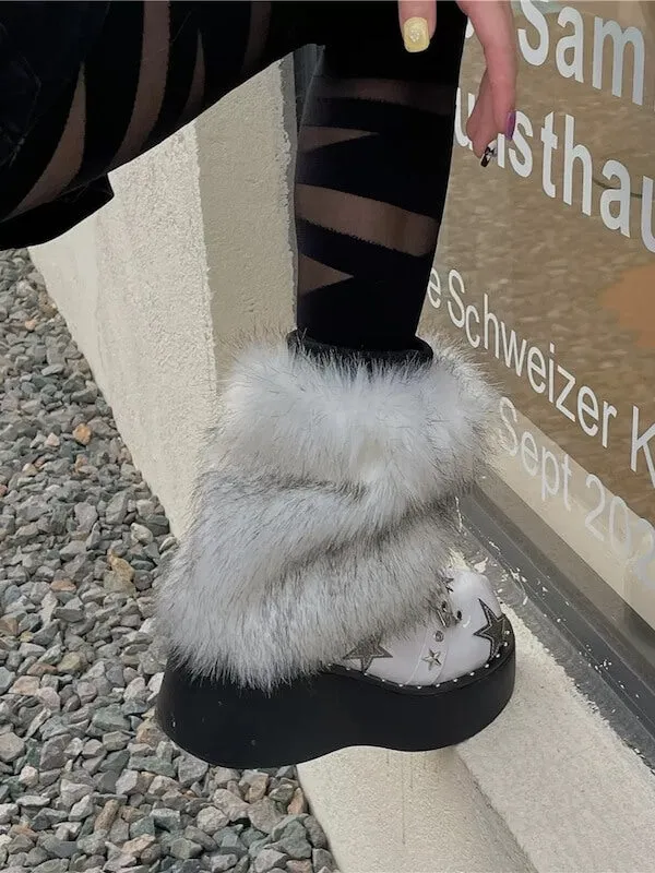 Y2k faux fur leg warmers