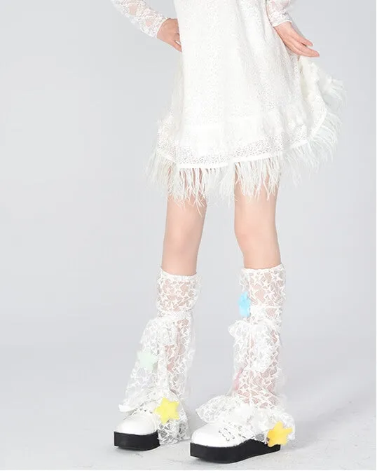 Y2k lace stars leg warmers